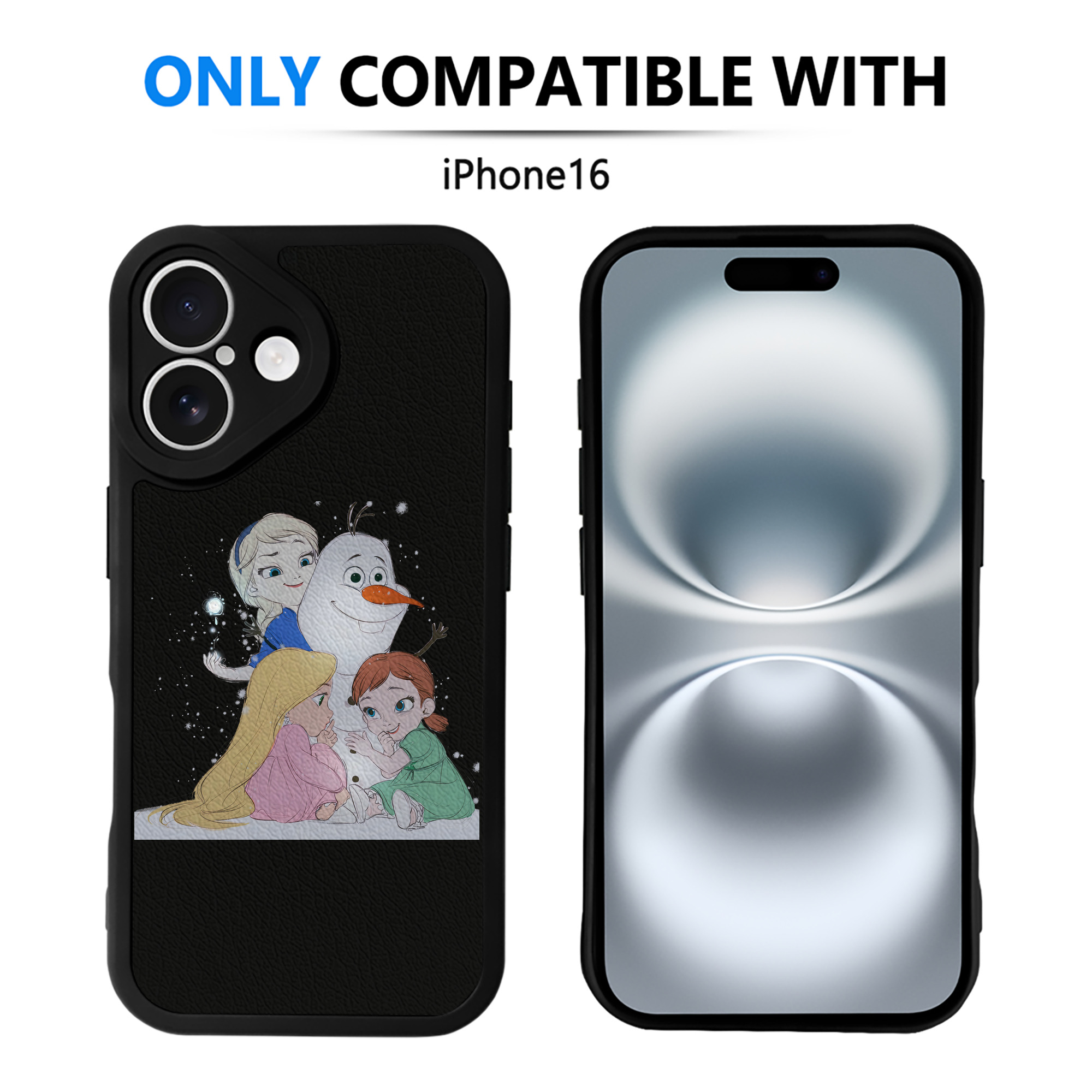 （画像用） アナと雪の女王 アンナ エルサ Frozen Anna Elsa 【iPhone 16シリーズ対応】シリコンスマホケース（レザー調） 材質：シリコン